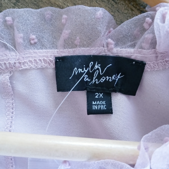 Romantic Cottage Core Poofy Sleeves Rose Top - Picture 3 of 4